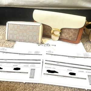 Coach Tabby Shoulder Bag 26 Canvas and Accordion Zip Wallet in Jacquard